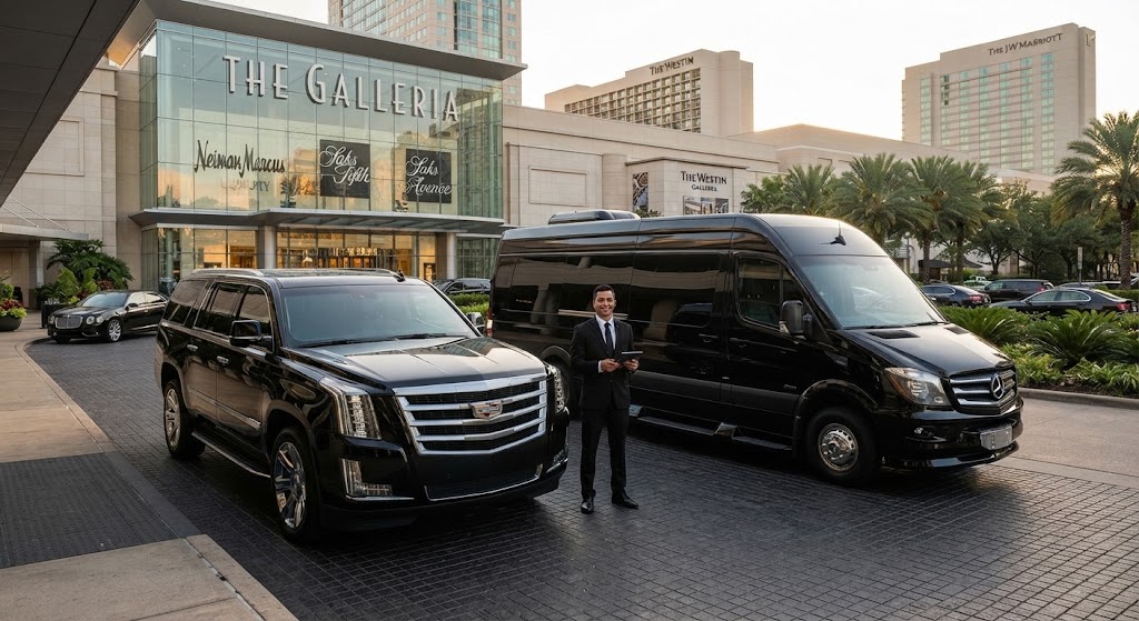 Galleria Houston transportation and shuttle guide featuring luxury car service and private shuttles.