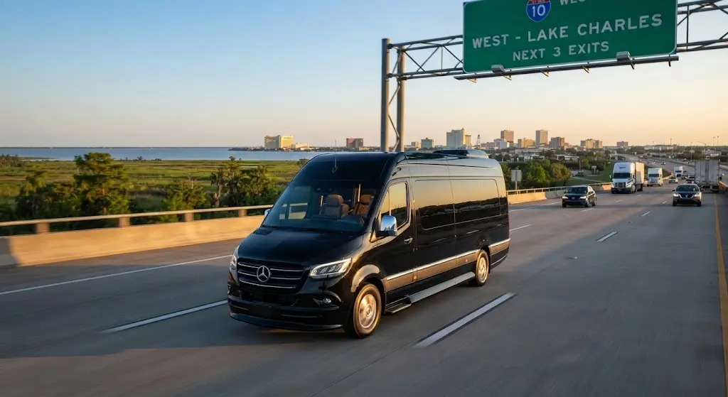 Houston to Lake Charles car service and casino shuttle transportation.