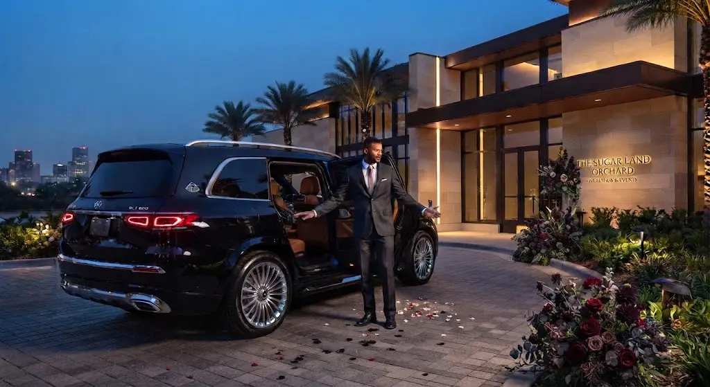 Sugar Land wedding transportation and executive vehicle.